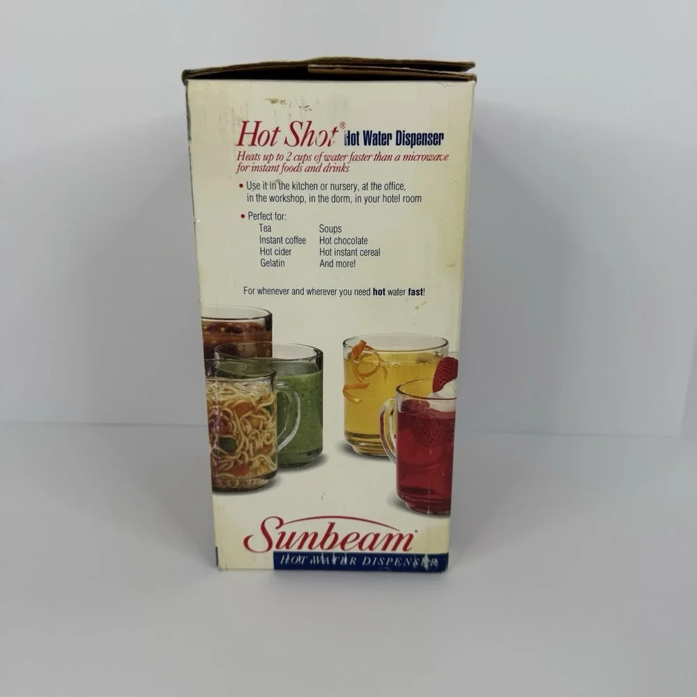 VTG Sunbeam Hot Shot Hot Water Dispenser 3211 White In Original Box Tested Works